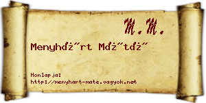 Menyhárt Máté névjegykártya